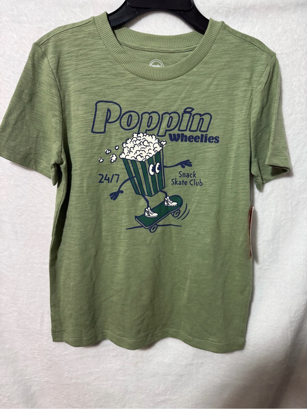 Poppin Wheelies Popcorn Skate Tee - Olive Green